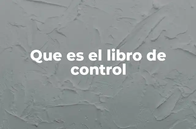 Que es el Libro de Control