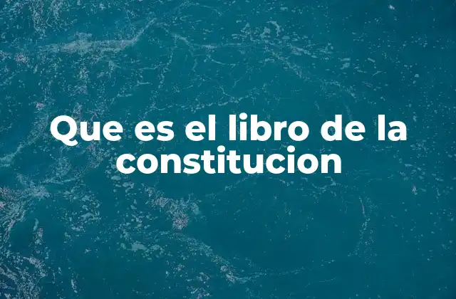 Que es el Libro de la Constitucion