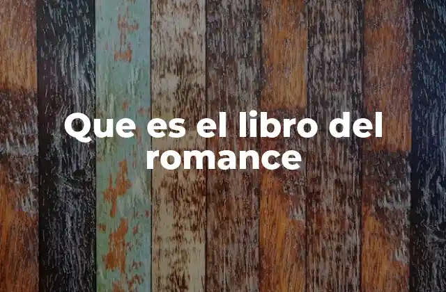 Que es el Libro Del Romance