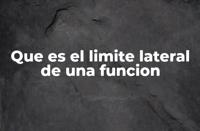 Que es el Limite Lateral de una Funcion