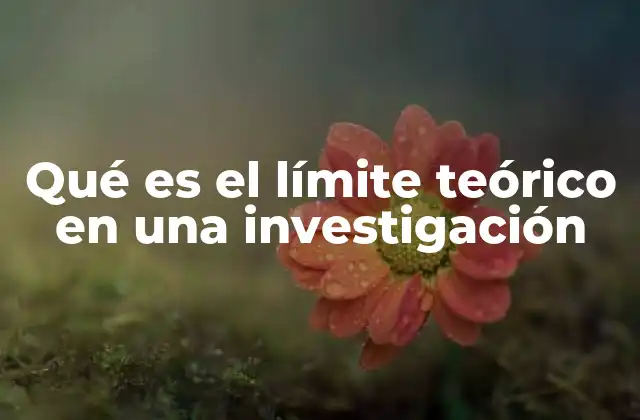 Qué es el Límite Teórico en una Investigación