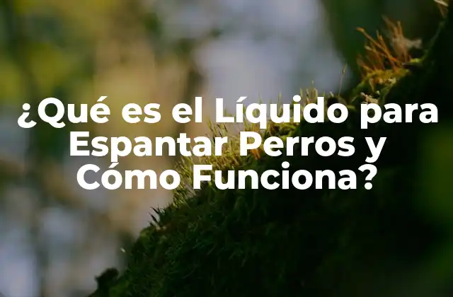 ¿qué es el Líquido para Espantar Perros y Cómo Funciona?