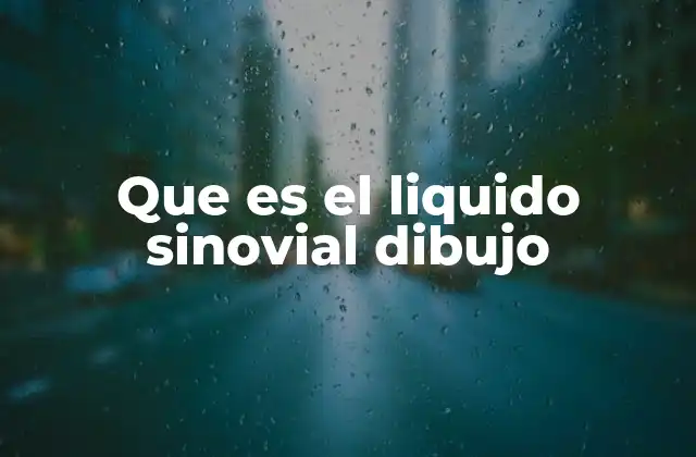 Que es el Liquido Sinovial Dibujo