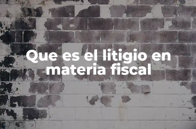 Que es el Litigio en Materia Fiscal