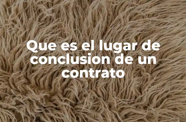 Que es el Lugar de Conclusion de un Contrato