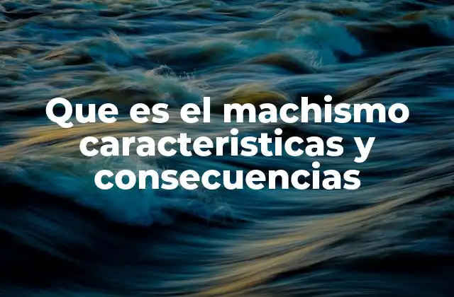 Que es el Machismo Caracteristicas y Consecuencias