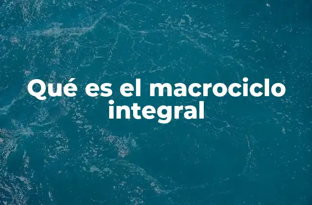 Qué es el Macrociclo Integral