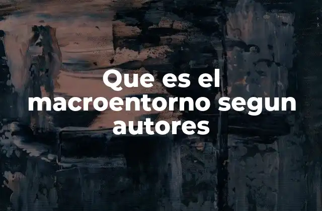 Que es el Macroentorno Segun Autores