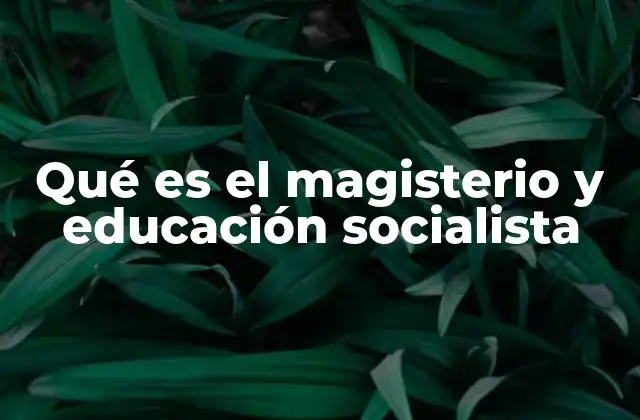 Qué es el Magisterio y Educación Socialista