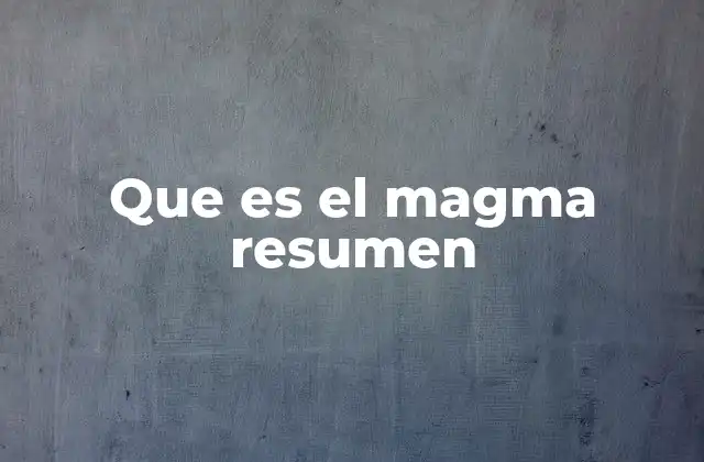 Que es el Magma Resumen