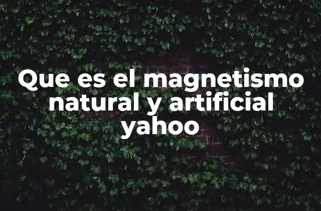 Que es el Magnetismo Natural y Artificial Yahoo