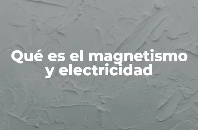 Qué es el Magnetismo y Electricidad