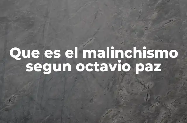 Que es el Malinchismo Segun Octavio Paz