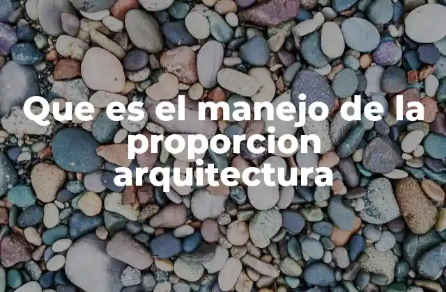 Que es el Manejo de la Proporcion Arquitectura