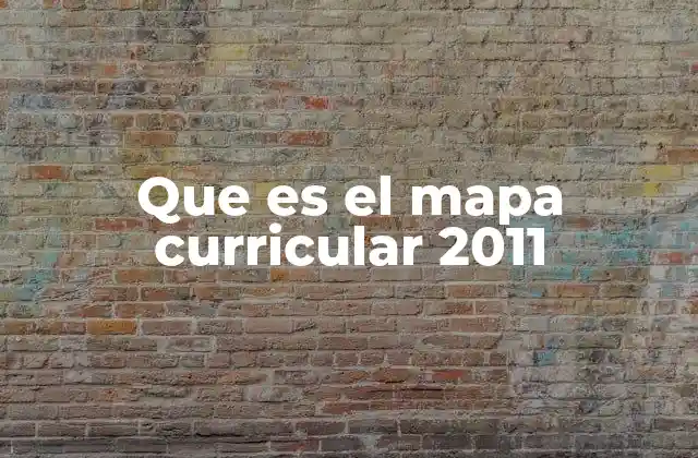 Que es el Mapa Curricular 2011