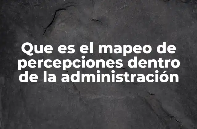 Que es el Mapeo de Percepciones Dentro de la Administración