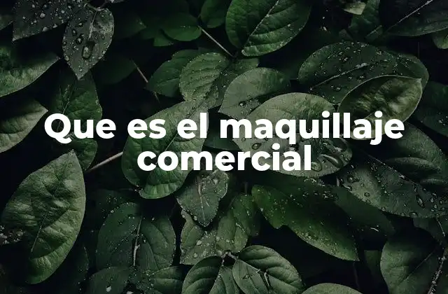 Que es el Maquillaje Comercial