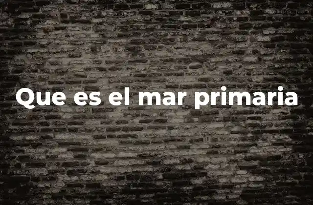 Que es el Mar Primaria