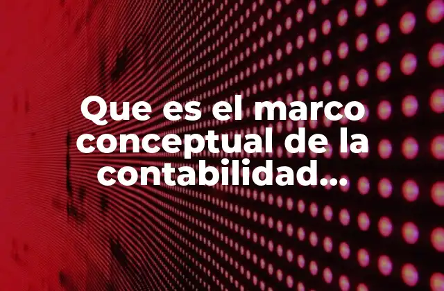 Que es el Marco Conceptual de la Contabilidad Gubernamental