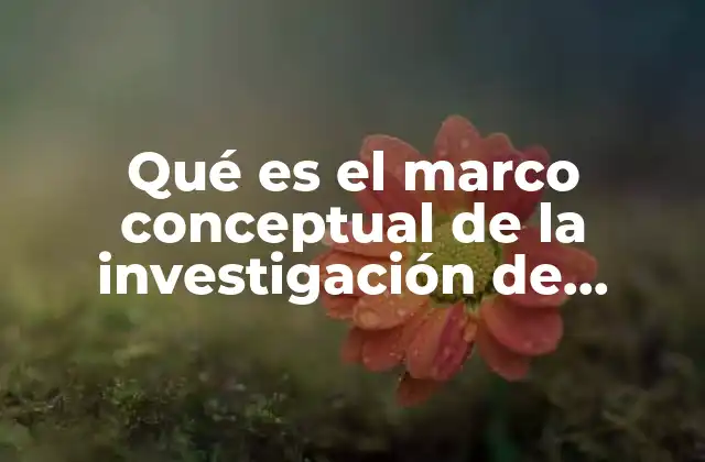 Qué es el Marco Conceptual de la Investigación de Mercados