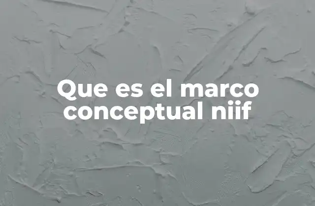 Que es el Marco Conceptual Niif