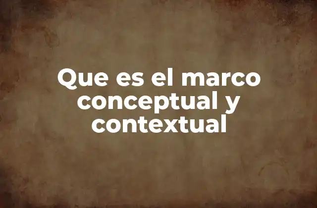 Que es el Marco Conceptual y Contextual