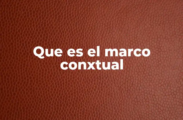 Que es el Marco Conxtual