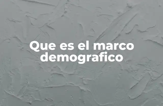 Que es el Marco Demografico