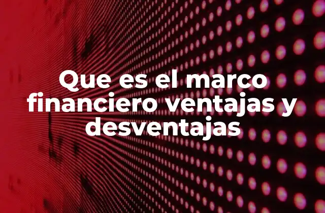 Que es el Marco Financiero Ventajas y Desventajas