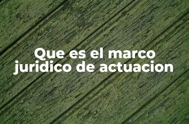 Que es el Marco Juridico de Actuacion