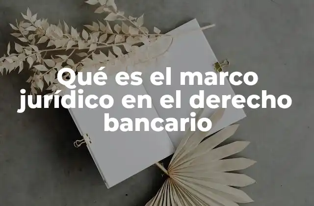 Qué es el Marco Jurídico en el Derecho Bancario