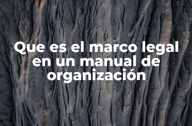 Que es el Marco Legal en un Manual de Organización
