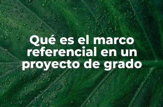 Qué es el Marco Referencial en un Proyecto de Grado
