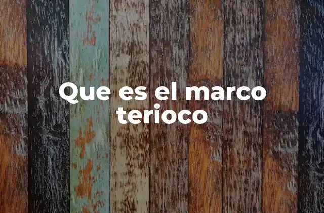 Que es el Marco Terioco