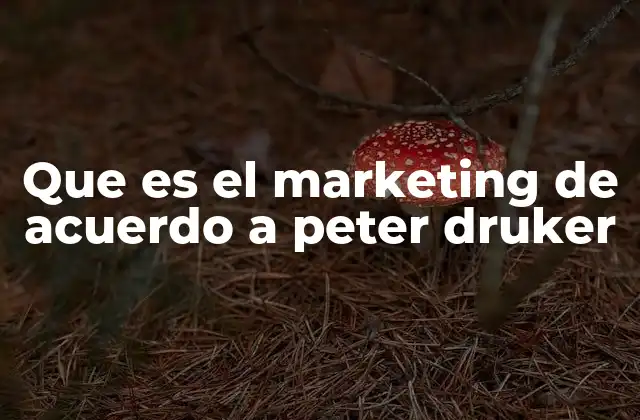 Que es el Marketing de Acuerdo a Peter Druker