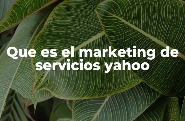 Que es el Marketing de Servicios Yahoo