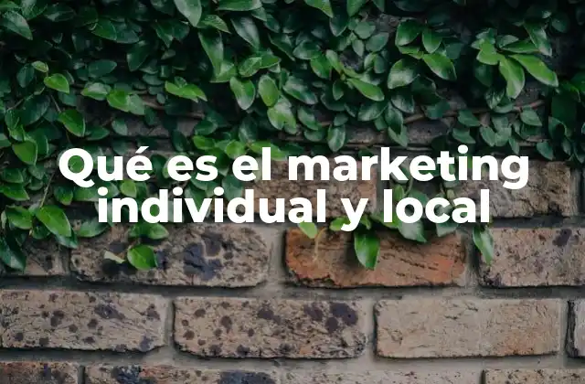 Qué es el Marketing Individual y Local