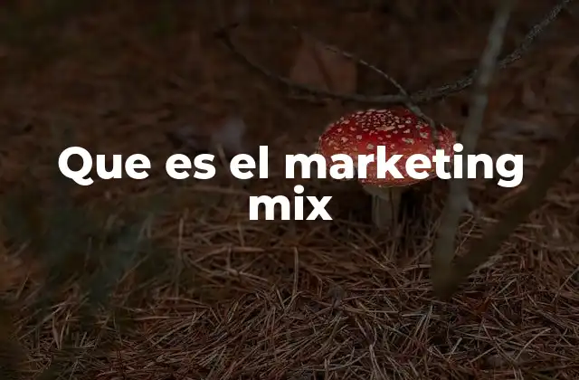 Que es el Marketing Mix