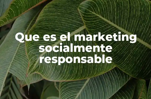 Que es el Marketing Socialmente Responsable