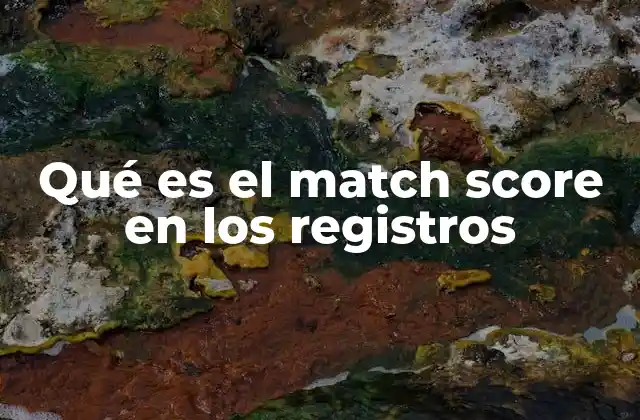 Qué es el Match Score en los Registros