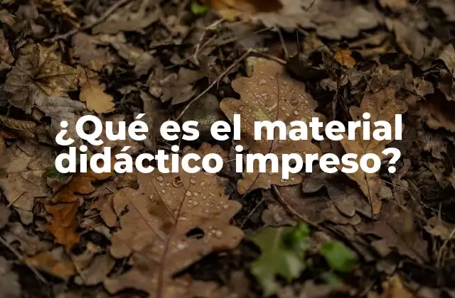 ¿qué es el Material Didáctico Impreso?