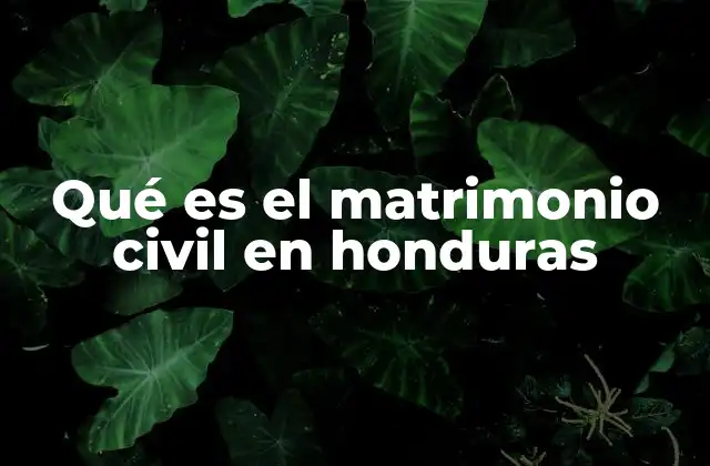 Qué es el Matrimonio Civil en Honduras