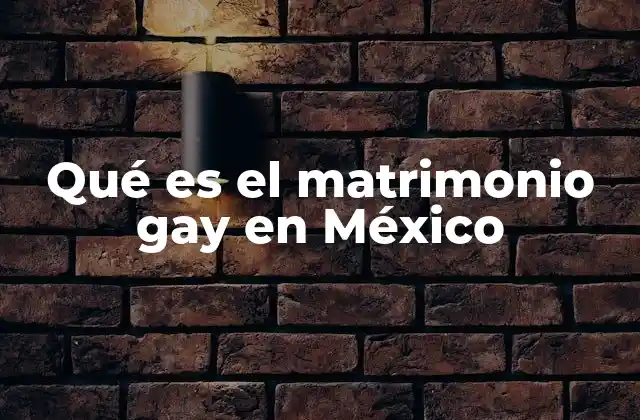 Qué es el Matrimonio Gay en México