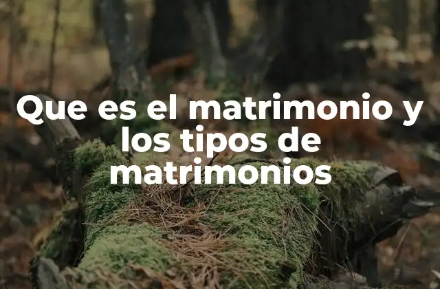 Que es el Matrimonio y los Tipos de Matrimonios