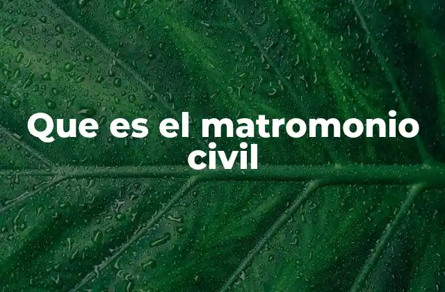 Que es el Matromonio Civil
