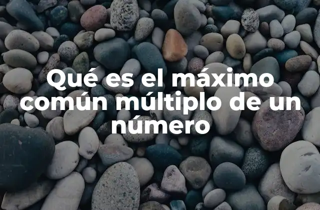 Qué es el Máximo Común Múltiplo de un Número