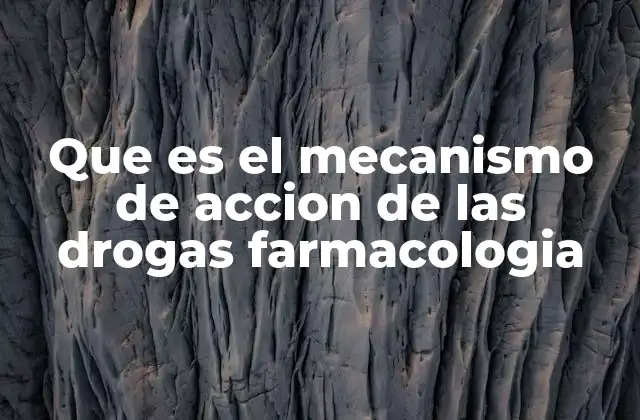 Que es el Mecanismo de Accion de las Drogas Farmacologia