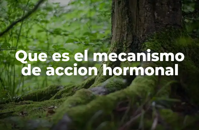 Que es el Mecanismo de Accion Hormonal