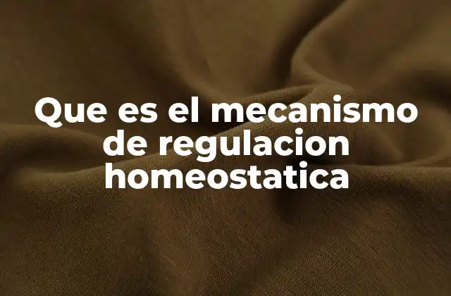 Que es el Mecanismo de Regulacion Homeostatica