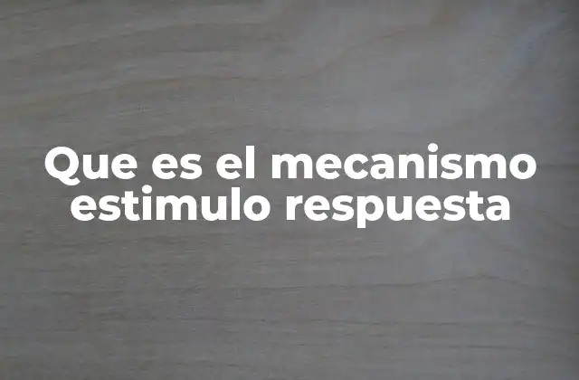 Que es el Mecanismo Estimulo Respuesta